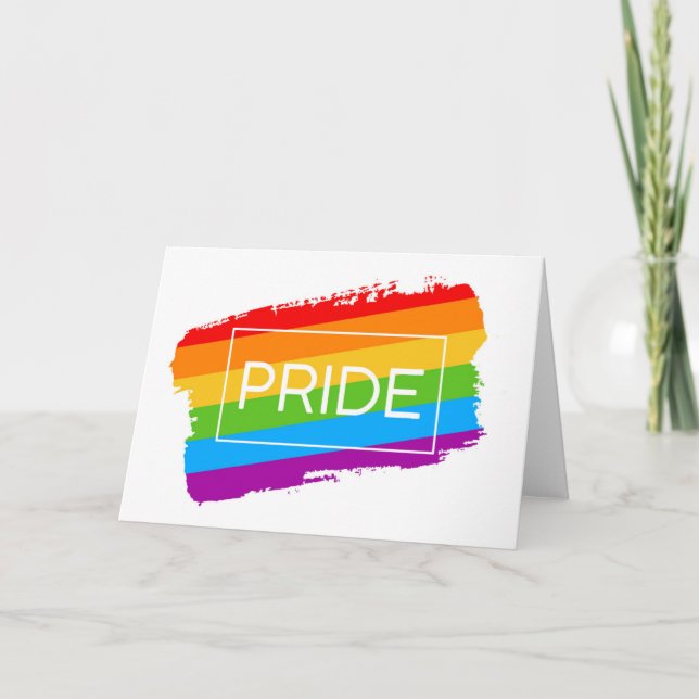 Carte Pride Brushstroke Rainbow (Devant)