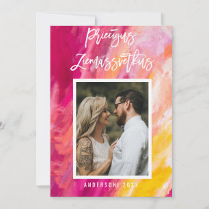 Carte Priecigus Ziemassvetkus Letton Photo Peint