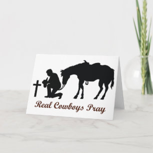 Carte Prière aux vrais cowboys