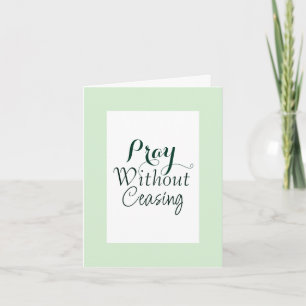 Carte Prière Bible Verse Prière chrétienne Vert et Blanc
