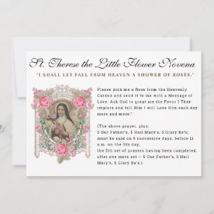 Carte Prière catholique Sainte-Thérèse-Novena