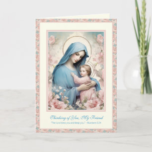 Carte Prière d'amitié religieuse Béni Marie et Jésus