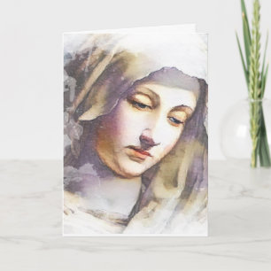 Carte Prière d'amitié religieuse Vierge Marie Vintage