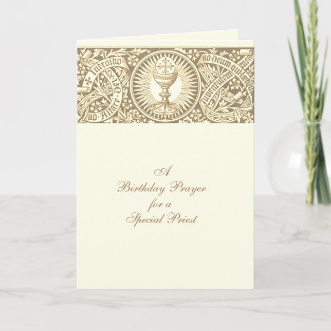 Carte Prière d'anniversaire Eucharistie Prière latine po (Devant)