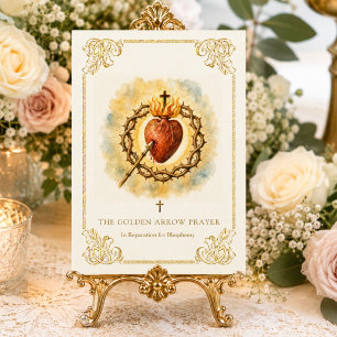 Carte Prière de la Flèche d'Or Sacré-Cœur Catholique sal