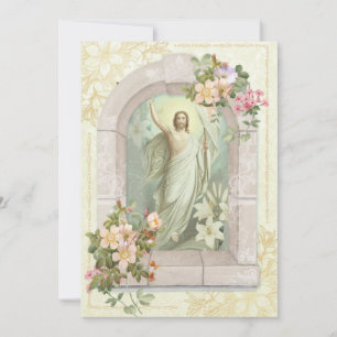 Carte Prière de Pâques religieuse catholique de Résurrec