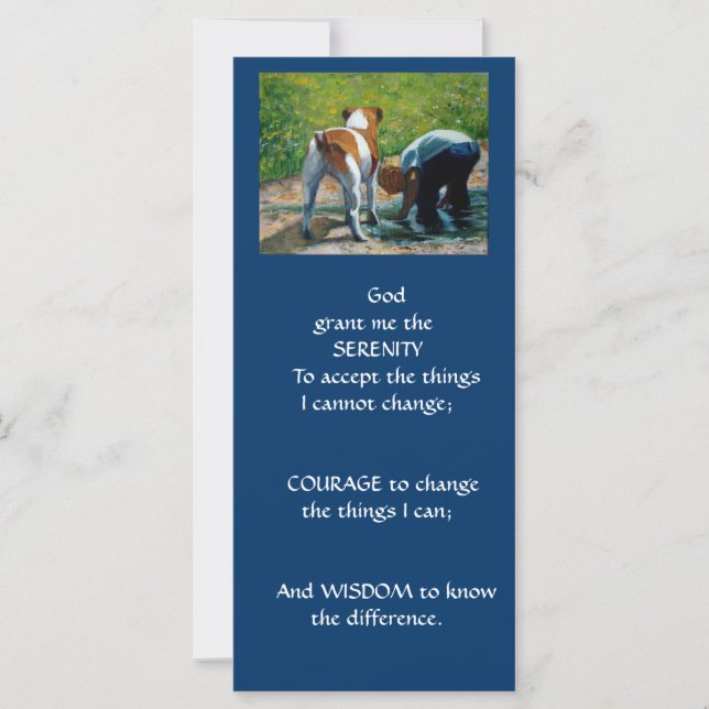 CARTE PRIÈRE DE SÉRENITÉ : GARÇON : JACK RUSSELL : ART (Devant)