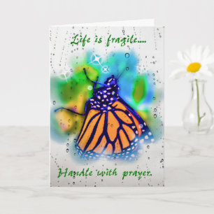 Carte Prière Encouragement Monarque Papillon