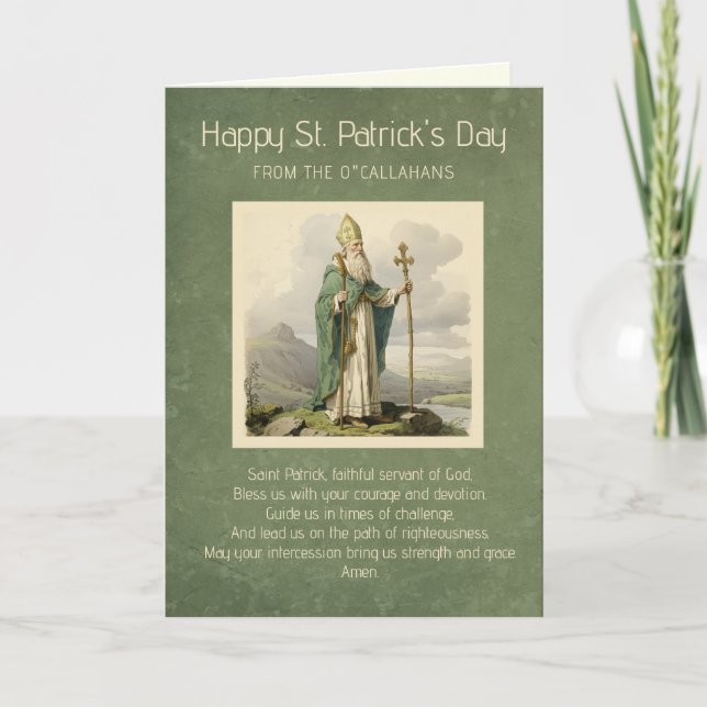 Carte Prière et bénédiction de la Saint Patrick (Devant)