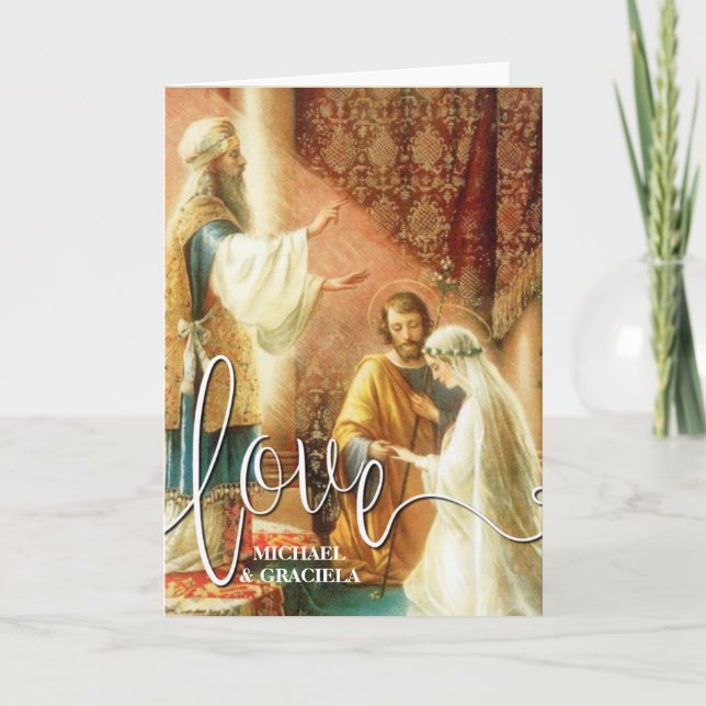 Carte Prière Mariage catholique Couche d'amour blanc (Devant)