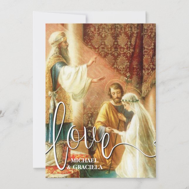 Carte Prière Mariage catholique | Découpage de script d' (Devant)