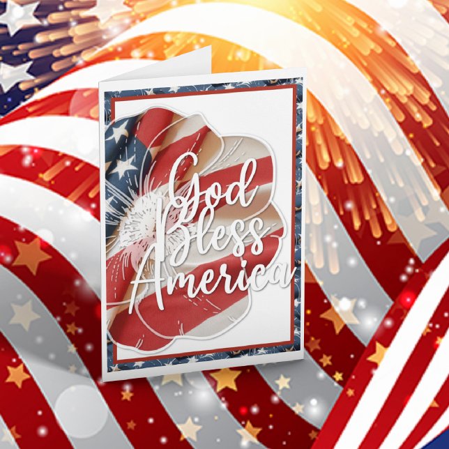 Carte Prière pour l'Amérique USA DRAPEAU ROUGE BLANC BLE (Créateur téléchargé)