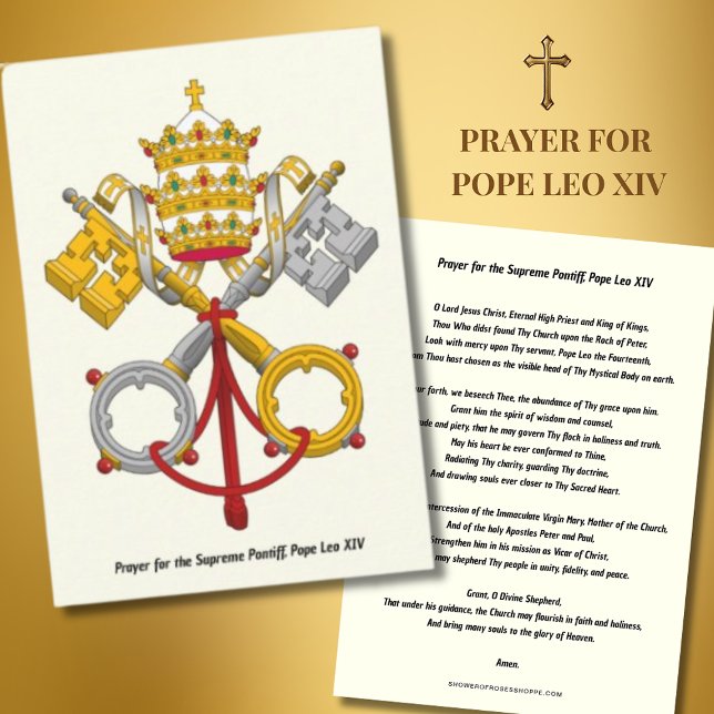 Carte Prière pour le Pape Suprême Léon XIV | Sainte (Créateur téléchargé)