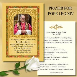 Carte Prière pour le Pape Suprême Léon XIV   Sainte