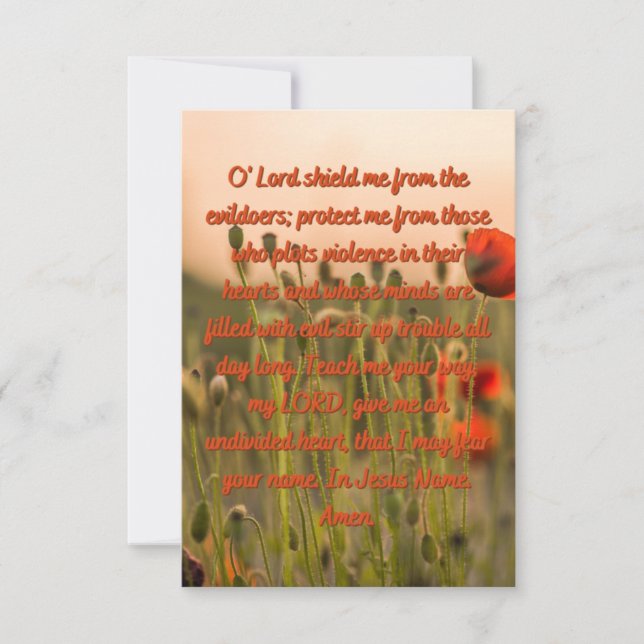 Carte Prière Pour Un Bouclier De Protection Salutation P (Devant)