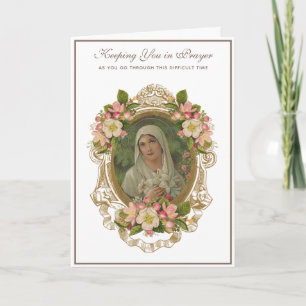 Carte Prière religieuse pour vous Vierge Marie Vintage