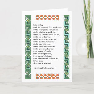Carte Prière Saint Patrick’s Breastplate avec noeuds cel