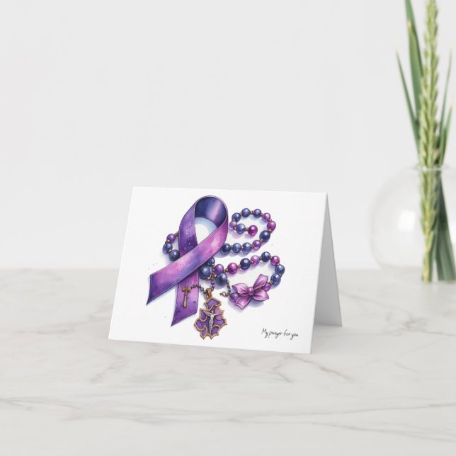 Carte Prière sur le cancer pancréatique personnalisé Ros (Devant)