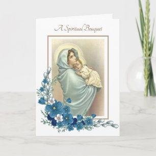 Carte Prières bénies de bouquet spirituel de Vierge