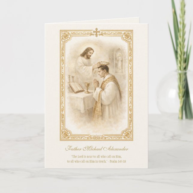 Carte Priest Jesus Crowning Priest Anniversary  (Devant)