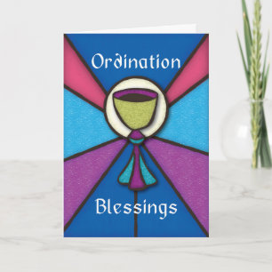 Carte Priest Ordination Congratulations Stained Glass