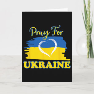 Carte Priez pour l'Ukraine Drapeau ukrainien cœur 