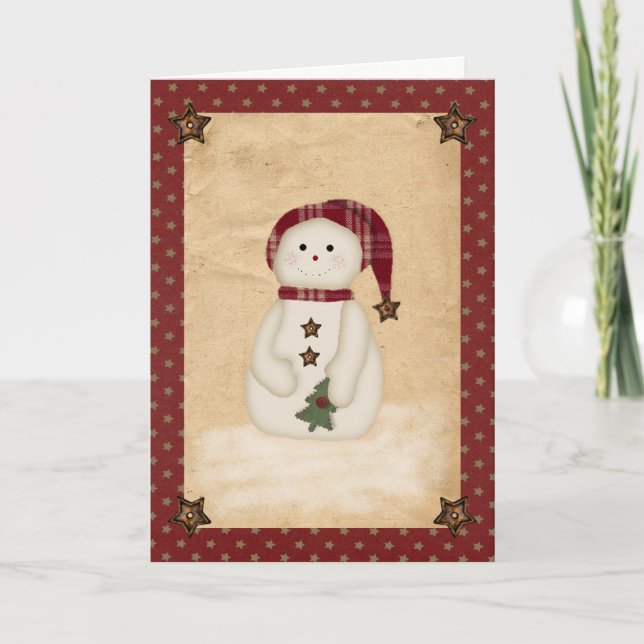 Carte Prim Country Snowman (Devant)