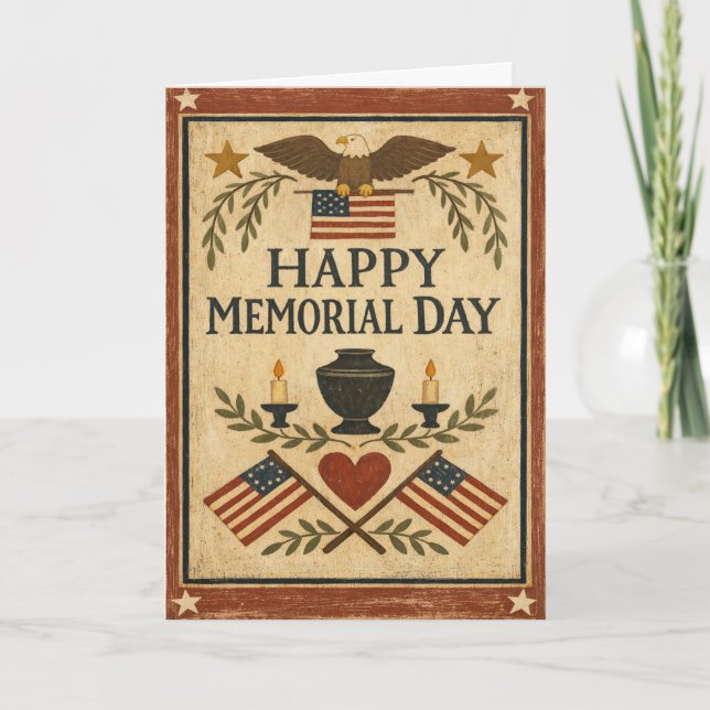Carte Primitive Americana Memorial Day  (Devant)