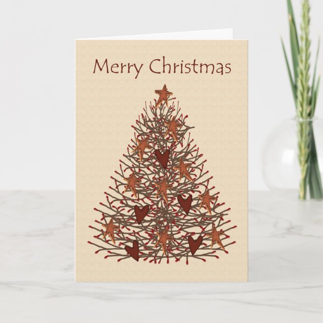 Carte primitive de vision d'arbre de Noël basse (Devant)