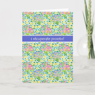 Carte Primroses Get Well Card, Salutation espagnole