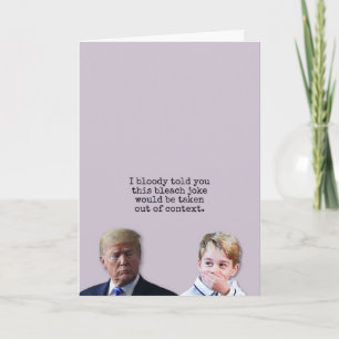 Carte Prince George et Donald Trump