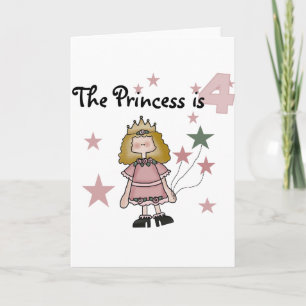 Carte Princess 4th Birthday Tshirts et cadeaux