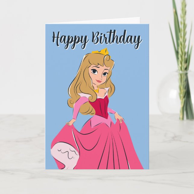 Carte Princesse Aurora Plutôt en rose (Devant)