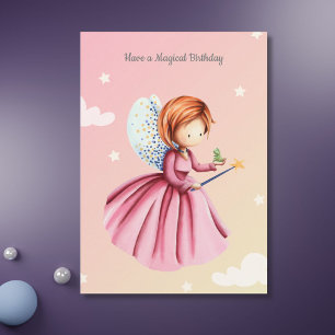 Carte Princesse aux fées mignonnes avec la grenouille An