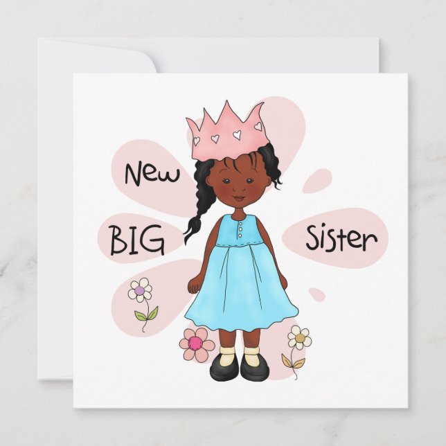 Carte Princesse Big Soeur Africaine Américaine (Devant)