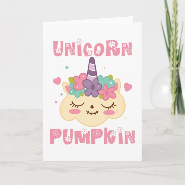 Carte Princesse Citrouille Unicorne (Devant)