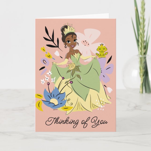 Carte Princesse Disney | Tiana dans le jardin (Devant)