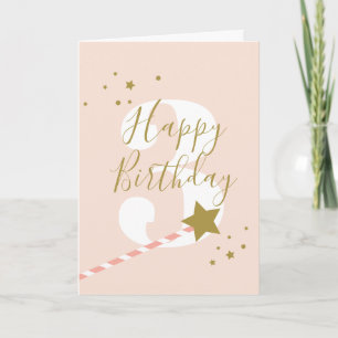 Carte Princesse Rose 3 ans Joyeux anniversaire 