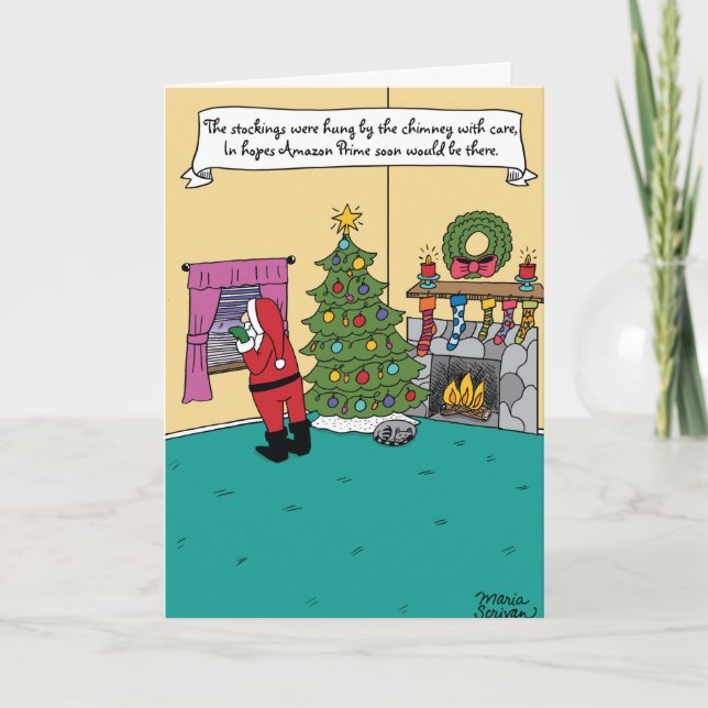 Carte principale de plaisanterie de Noël d'Amazone (Devant)