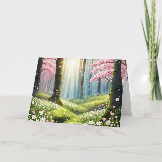 Carte Printemps Dans La Forêt Anniversaire (Devant)