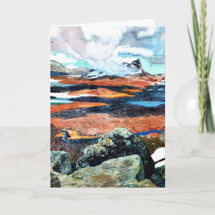 Carte Printemps en Laponie, peinture d'art