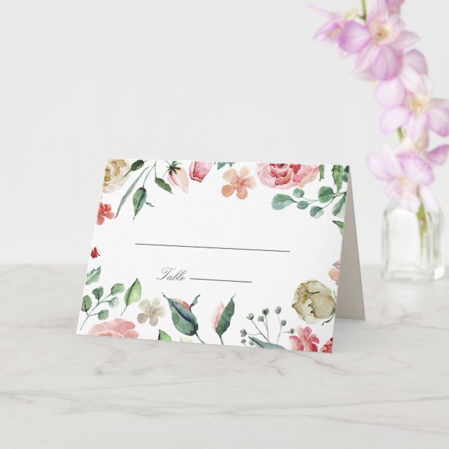 Carte printemps fleuri de minuit Mariage Place (Orchidée)