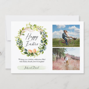 Carte Printemps Floral Ajoutez Votre Photo Joyeux Pâques
