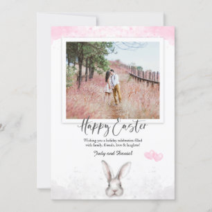 Carte Printemps Floral Ajoutez Votre Photo Joyeux Pâques