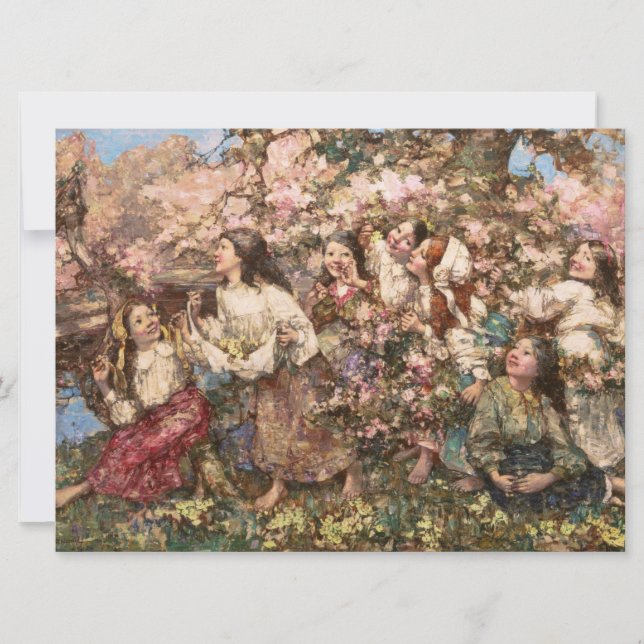 Carte Printemps (par Edward Atkinson Hornel) (Devant)