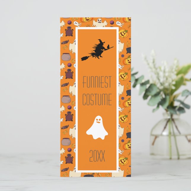 Carte Prix d'Halloween amusant - Costume le plus drôle (Debout devant)