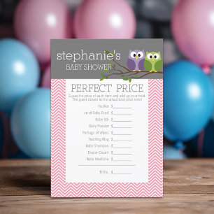 Carte Prix Parfait - Jeux de douche Chouette rose Fille