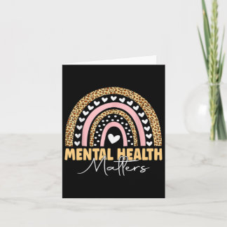 Carte Problèmes de santé mentale Leopard Boho Rainbow Aw