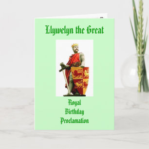 Carte Proclamation d'anniversaire de Llywelyn