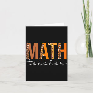 Carte Prof de maths léopard Squad Mignon automne Merci